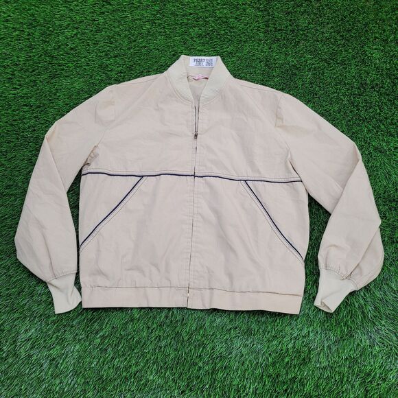 Vintage 80s Shanhouse Blouson Jacket Large 22x23 Beige USA - Picture 1 of 12